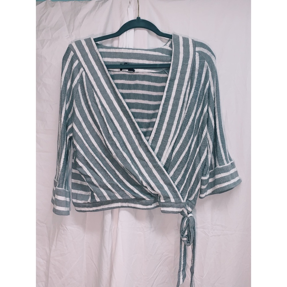 Lucky Brand 3/4 Sleeve Wrap Blouse